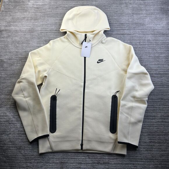 NEW Nike Tech Fleece Jacket Mens Small Beige Tan Windrunner Coconut Milk Hoodie